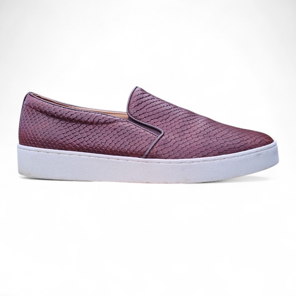 Vionic Midi SnakeTextured Maroon Slip-On Sneakers Size 10 - Picture 3 of 8